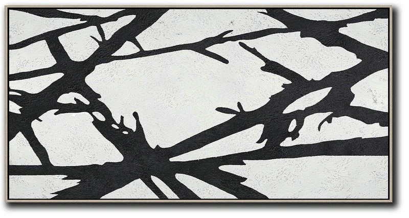 Hand Made Original Art,Oversized Panoramic Minimal Art On Canvas - Handmade Acrylic Painting